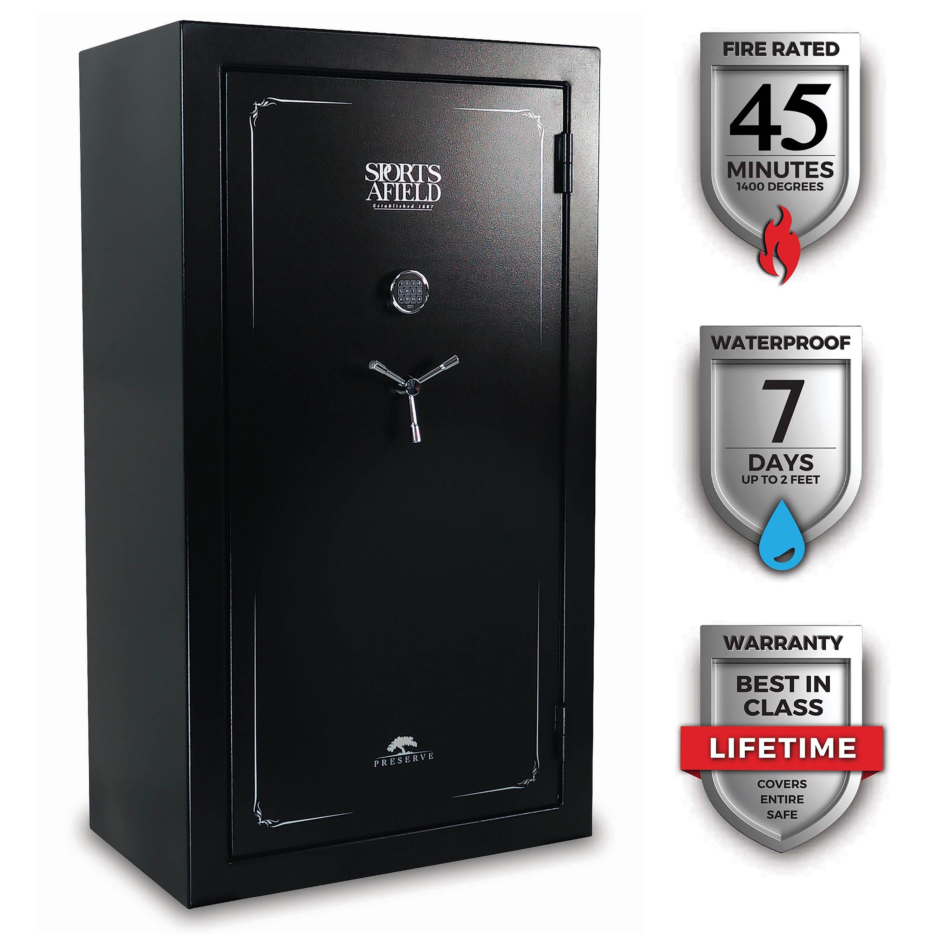 Sports Afield Preserve SA7240P 72-Gun Fireproof & Waterproof Safe
